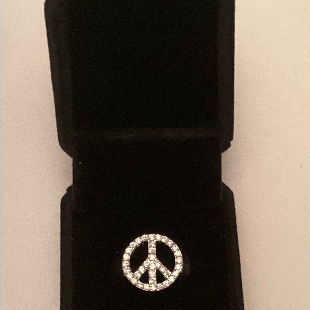 Elegant Sterling Silver Peace Sign Pendant